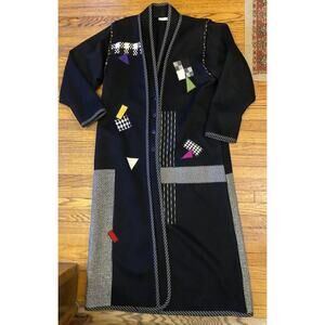 VTG Lynn Murray Black Wool Trench Coat Women’s XL-XXL 44 Chest Pop Color